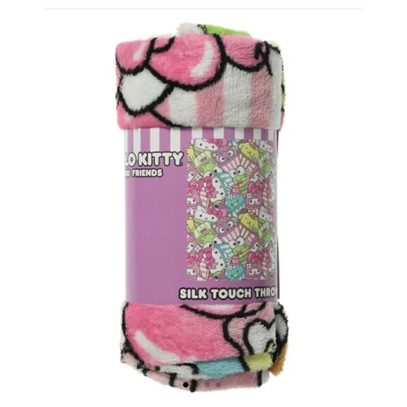 NEW! Hello Kitty Striped Silk Touch Blanket 40in x 50in! - Picture 1 of 3